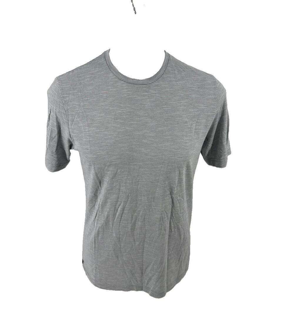 Mathew Travis Medium Men Stripped Crewneck T-shirt Short Sleeve Lightweight H13